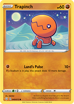 Common Pokémon card Trapinch 040/072 from Shining Fates expansion