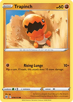 Common Pokémon card Trapinch 074/172 from Brilliant Stars expansion