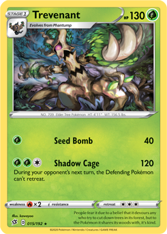 Trevenant 15/192 Pokémon card from Rebel Clash for sale at best price