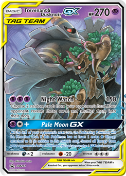 Promo Pokémon card Trevenant Dusknoir GX SM217 from Sun and Moon Promos expansion