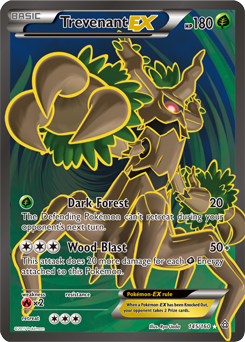 Full Art Pokémon Pokémon card Trevenant EX 145/160 from Primal Clash expansion