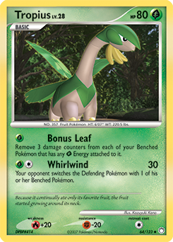 Uncommon Pokémon card Tropius 64/123 from Mysterious Treasures expansion