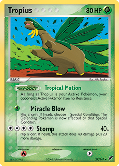 Carte Pokémon Tropius 27/107 de la série Ex Deoxys en vente au meilleur prix