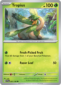 Common Pokémon card Tropius 007/198 from Scarlet & Violet expansion