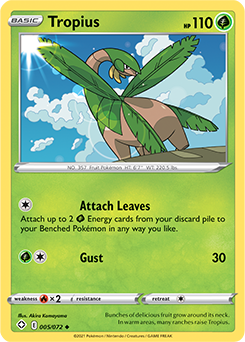 Tropius 005/072 Pokémon card from Shining Fates for sale at best price