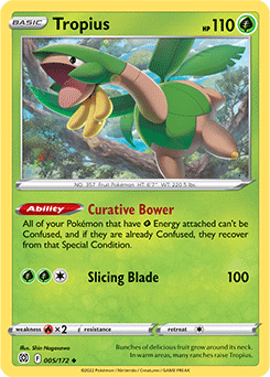 Uncommon Pokémon card Tropius 005/172 from Brilliant Stars expansion