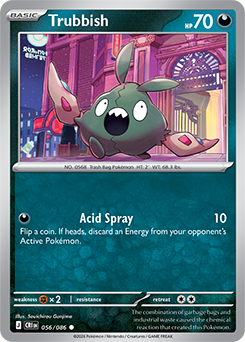 Common Pokémon card Trubbish 56/86 from Chaos Rising expansion