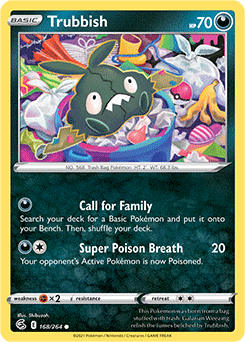 Common Pokémon card Trubbish 168/264 from Fusion Strike expansion