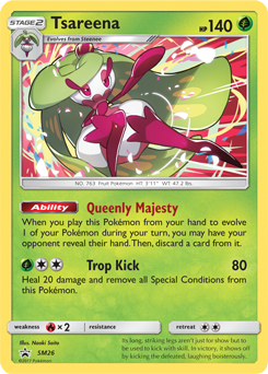 Promo Pokémon card Tsareena SM26 from Sun and Moon Promos expansion
