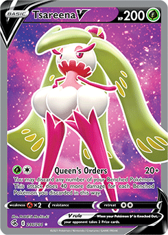 Full Art V Pokémon card Tsareena V 246/264 from Fusion Strike expansion