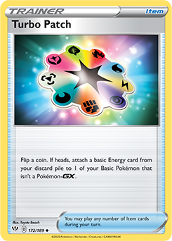 Uncommon Pokémon card Turbo Patch 172/189 from Darkness Ablaze expansion