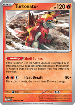 Uncommon Pokémon card Turtonator 17/88 from Perfect Order expansion