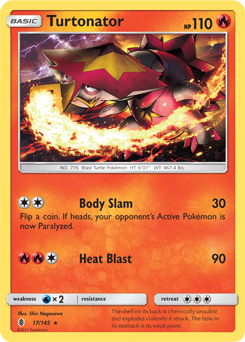 Turtonator 17/145 Pokémon card from Guardians Rising for sale at best price