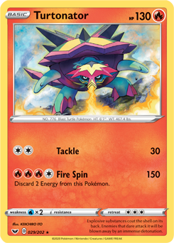Turtonator 29/202 Pokémon card from Sword & Shield for sale at best price