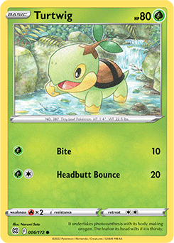 Common Pokémon card Turtwig 006/172 from Brilliant Stars expansion