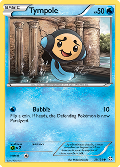 Common Pokémon card Tympole 34/124 from Dragons Exalted expansion