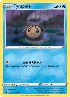 Common Pokémon card Tympole 44/192 from Rebel Clash expansion