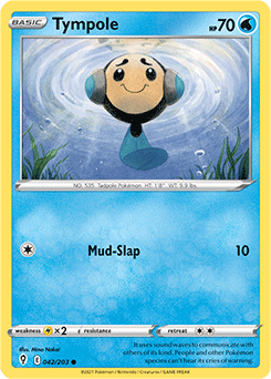 Common Pokémon card Tympole 42/203 from Evolving Skies expansion