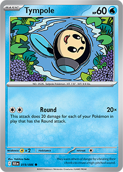 Common Pokémon card Tympole 19/86 from Black Bolt expansion