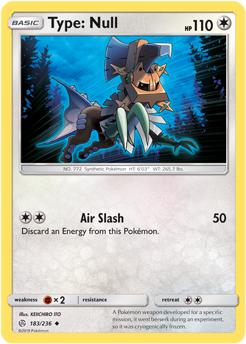 Type: Null 183/236 Pokémon card from Cosmic Eclipse for sale at best price