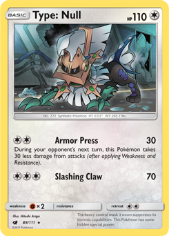Type: Null 89/111 Pokémon card from Crimson Invasion for sale at best price