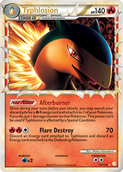 Prime Pokémon Pokémon card Typhlosion 110/123 from HeartGold SoulSilver expansion