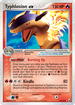 Carte Pokémon Typhlosion ex 110/115 de la série Ex Forces Cachées en vente au meilleur prix