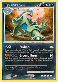 Tyranitar 17/123 Pokémon card from Mysterious Treasures for sale at best price