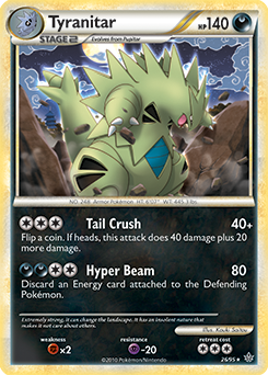 Rare Pokémon card Tyranitar 26/95 from Unleashed expansion
