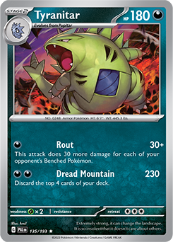 Tyranitar 135/193 Pokémon card from Paldea Evolved for sale at best price