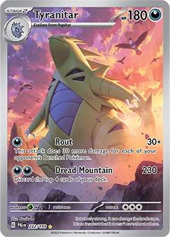 Tyranitar 222/193 Pokémon card from Paldea Evolved for sale at best price