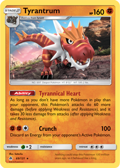 Tyrantrum 69/131 Pokémon card from Forbidden Light for sale at best price