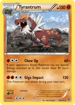 Tyrantrum 62/111 Pokémon card from Furious Fists for sale at best price