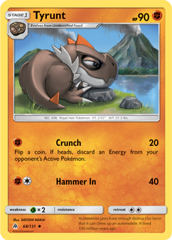 Tyrunt 68/131 Pokémon card from Forbidden Light for sale at best price