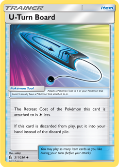 Uncommon Pokémon card U-Turn Board 211/236 from Unified Minds expansion