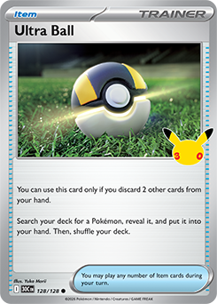 Common Pokémon card Ultra Ball 128/128 from 30th Celebration expansion