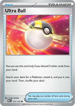 Common Pokémon card Ultra Ball 131/132 from Mega Evolution expansion