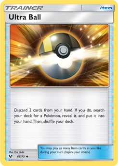 Uncommon Pokémon card Ultra Ball 68/73 from Shining Legends expansion