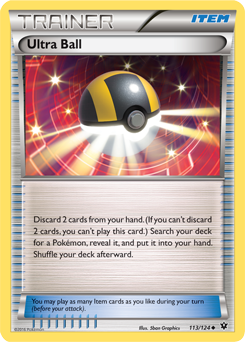 Uncommon Pokémon card Ultra Ball 113/124 from Fates Collide expansion