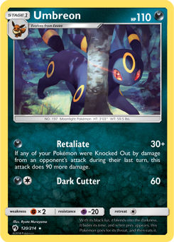 Umbreon 120/214 Pokémon card from Lost Thunder for sale at best price