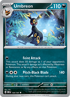 Umbreon 130/197 Pokémon card from Obsidian Flames for sale at best price