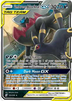 Pokémon GX Pokémon card Umbreon Darkrai GX 125/236 from Unified Minds expansion