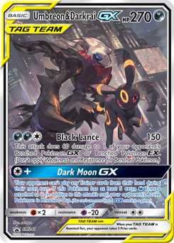 Promo Pokémon card Umbreon & Darkrai GX SM241 from Sun and Moon Promos expansion