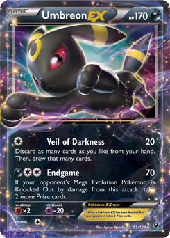 Pokémon EX Pokémon card Umbreon EX 55/124 from Fates Collide expansion