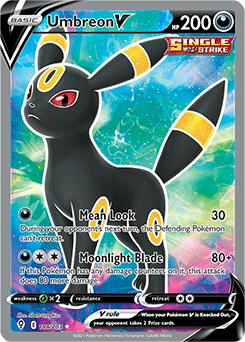 Full Art V Pokémon card Umbreon V 188/203 from Evolving Skies expansion