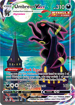 Rainbow VMAX Pokémon card Umbreon VMAX 215/203 from Evolving Skies expansion