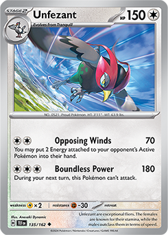 Unfezant 135/162 Pokémon card from Temporal Forces for sale at best price