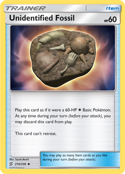 Unidentified Fossil 210/236 Pokémon card from Unified Minds for sale at best price