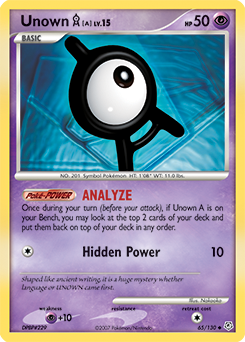 Unown A 65/130 Pokémon card from Diamond & Pearl for sale at best price