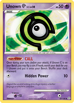 Unown C 67/130 Pokémon card from Diamond & Pearl for sale at best price